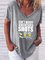 Short Sleeve V Neck Plus Size Printed Tops T-Shirts