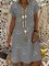 Short Sleeve V Neck Plus Size Printed Dress