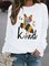 Crew Neck Long Sleeve Printed Casual Sweatshirt