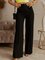 Vintage Solid Pockets Buttoned Plus Size Casual Pants