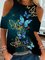 Short Sleeve Round Neck Plus Size Printed Tops T-Shirts