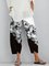 Printed Pockets Casual Pants