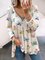Printed Tribal V Neck Long Sleeve Shirts & Tops