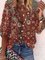 Half Sleeve Stand Collar Boho Shirts & Tops