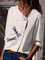 Printed Long Sleeve V Neck Casual Shirts & Tops