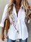Casual Plants Shirt Collar Long Sleeve Shirts & Tops