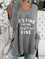 Letter Casual Long Sleeve Round Neck Sweatshirt