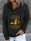 Casual Halloween Hooded Long Sleeve Letter Loosen Sweatshirt