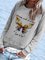 Vintage Butterfly Lettters Printed Crew Neck Long Sleeves Plus Size Casual Sweatshirt