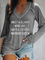 Letter Long Sleeve V-neck Casual Shirts & Tops