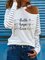White Sexy Letters Printed Halter Long sleeve Shirts & Tops