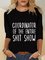 Casual Long Sleeve Round Neck Plus Size Printed Tops T-shirts