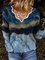 Casual Printed V Neck Long Sleeve Shirts & Tops