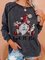Casual Christmas Printed Round Neck Loosen Sweatshirt