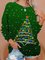 Christmas Xmas Tree Long Sleeve Round Neck Plus Size Printed Tops Sweatshirts