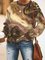 Casual Long Sleeve Crew Neck Printed Sweatshirt