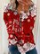 Christmas Xmas Long Sleeve Plus Size Printed Tops Sweatshirts