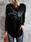 V Neck Long Sleeve Butterfly Shirts & Tops