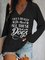 Letter Print Loosen Casual Long Sleeve Tee