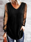 Plus size V Neck Casual Shirts & Tops