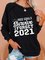Letters Daily Party Round Neck Casual Sweatshirt