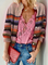 Plus size Striped Casual Knitted Cardigan