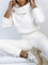 Long Sleeve Plain High Neck Casual Two Piece Sets