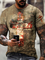 Easter Cross Letter Print Men's Casual Short Sleeve T-Shirt