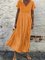 Zolucky Woman Short Sleeve Cotton-Blend V Neck Plain Casual Weaving Dress