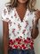 Vacation Loosen V Neck Short Sleeve T-Shirt