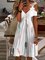 Feather V neck Casual Short Sleeve Dress