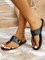Gold Oversized Buckle Flip-Flops