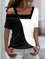 Loosen Asymmetrical Neck Casual T-Shirt