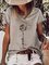 Casual Dandelion Short Sleeve Round Neck Plus Size Printed Tops T-shirts