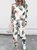 Vintage Geometric Statement Printed Plus Size Long Sleeve Crew Neck Casual Two Piece Sets