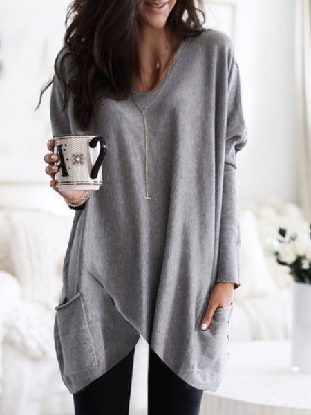Cotton-Blend Long Sleeve Casual Hoodies & Sweatshirt