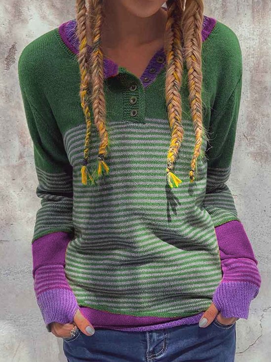 Vintage Color-Block Knitwear & Sweaters