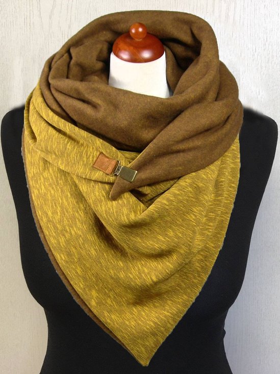 Yellow Cotton Casual Scarves