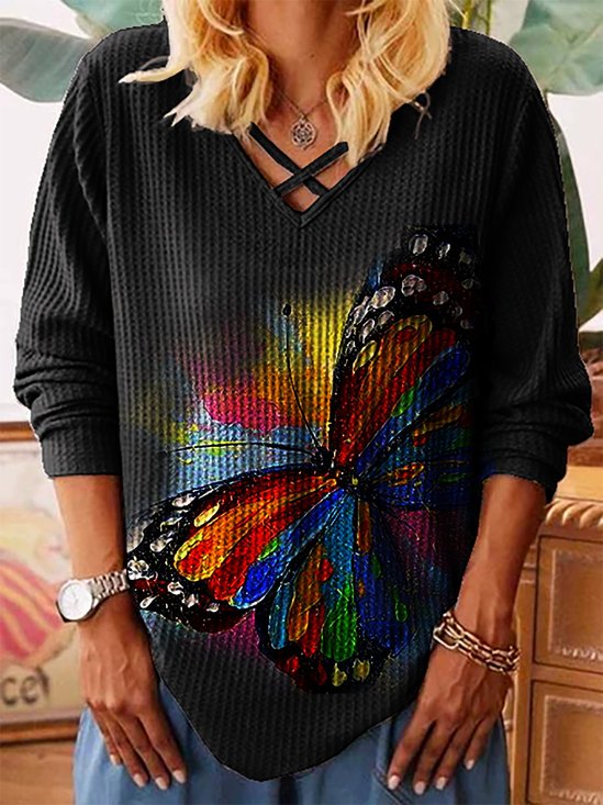 Butterfly Long Sleeve Knitted Top