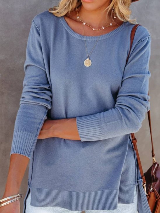 Long Sleeve Casual Round Neck Sweater