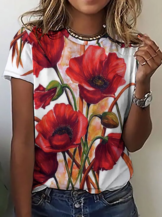 Vintage Floral Short Sleeve T-Shirt