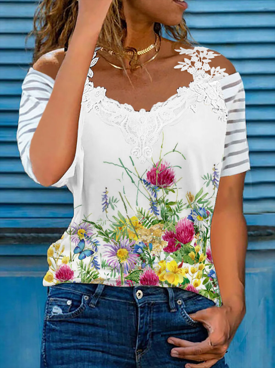 Floral Casual Short Sleeve T-Shirt
