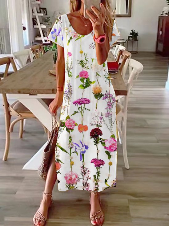 Jersey Casual Floral Dress