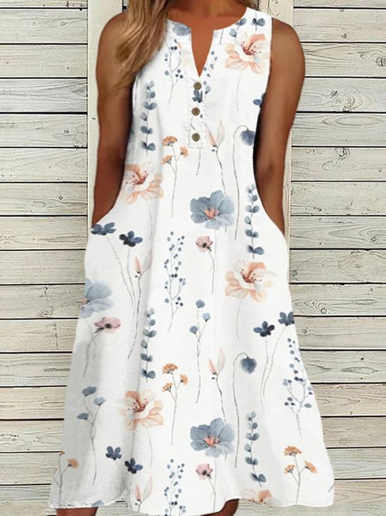 Plus Size Vacation Loose Floral Dress