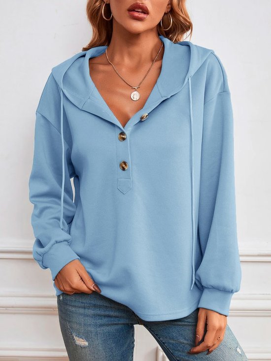 Loose Buttoned Casual Hoodie