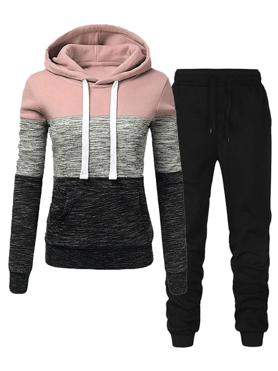 Casual Loose Hoodie Knitted Two-Piece Set