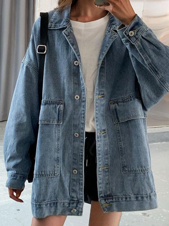 Denim Casual Loose Denim Coat
