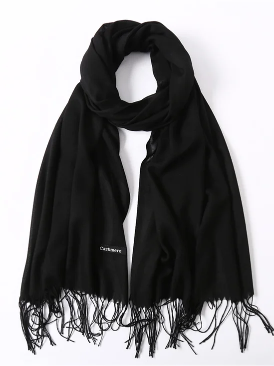 Women Minimalist Fringe Warmth Scarf