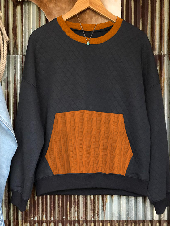 Color Block Casual Sweatshirt