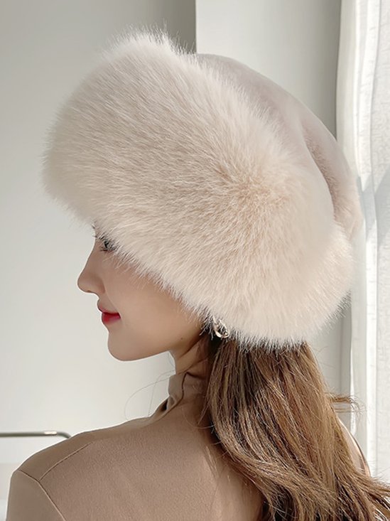 Snowstorm hat imitation fur fox fur hat Mongolian beret warm and thickened in winter